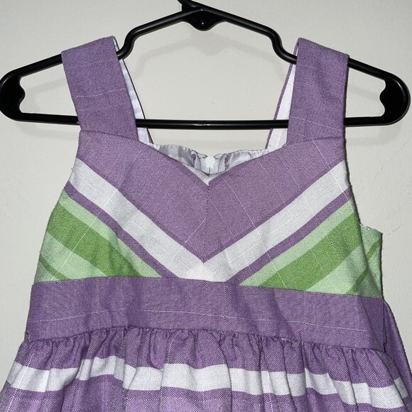 Rare Editions Toddler Girls Purple Green Striped Sleeveless Dress Size 2T - Picture 3 of 7